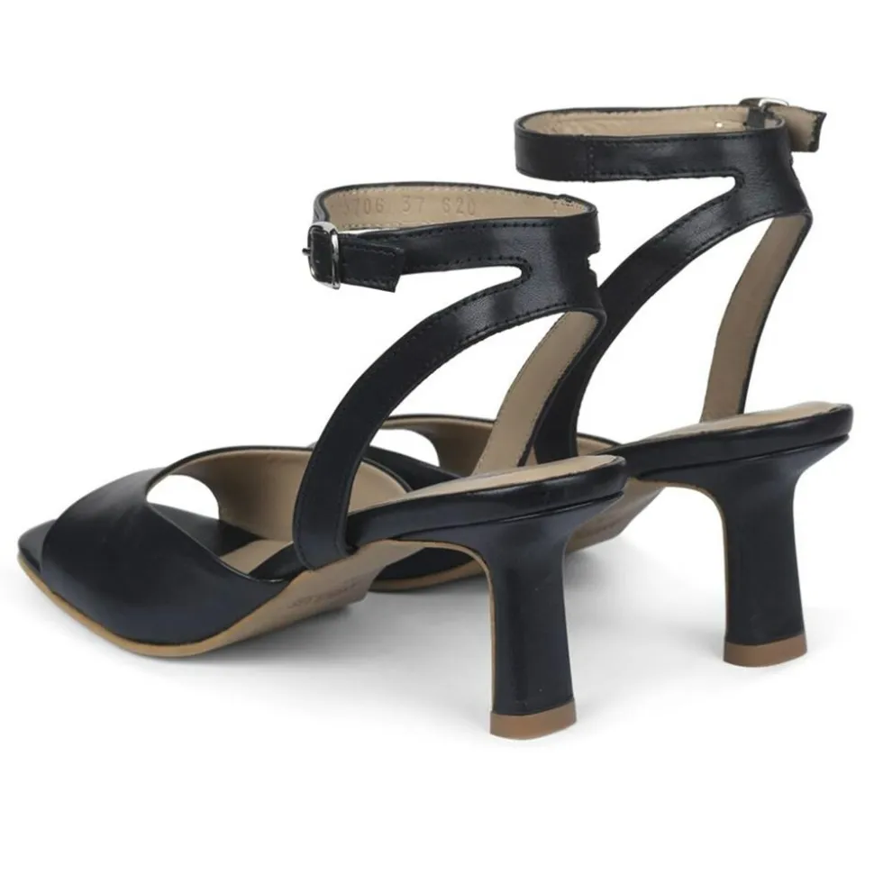 5706-101 Højhælede Sandaler, Sort, 39