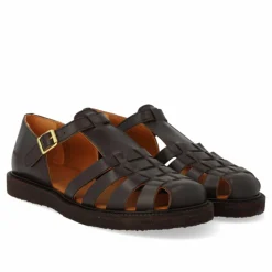 5516-304 Klassisk Fishermans Sandaler, Dark Brown, 37