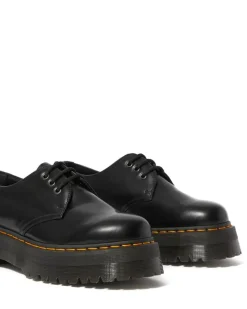 1461 Quad Platform Lædersko, Black Polished, 38