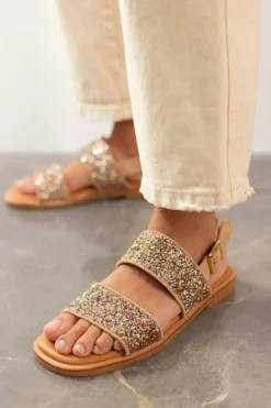 5814-101 Sandaler, Sand/Multi Glitter, 37.5