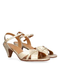 A8643 Højhælede Sko, Gold Snake, 41