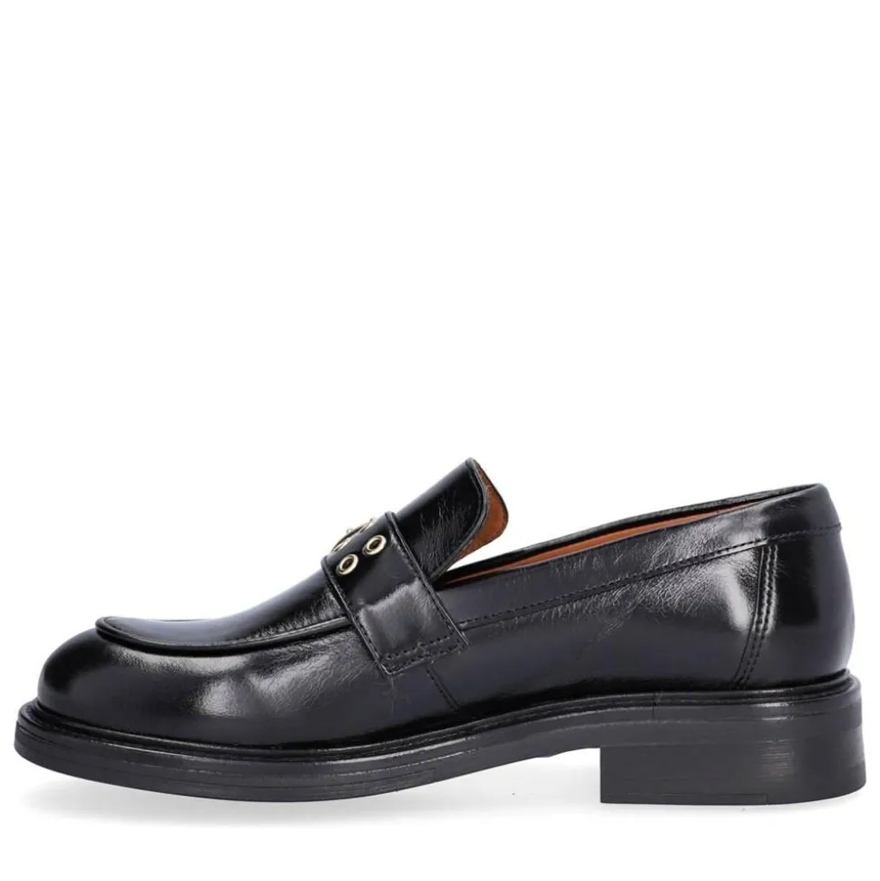 A7032 Loafers, Black Athene Calf/Gold, 40