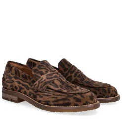 A6335 Loafers, Leopard Suede, 38