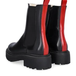 A7199 Støvler, Black Calf/Red, 38