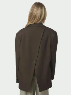 Aarielle Structure Blazer, Dark Brown, 36