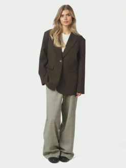 Aarielle Structure Blazer, Dark Brown, 36