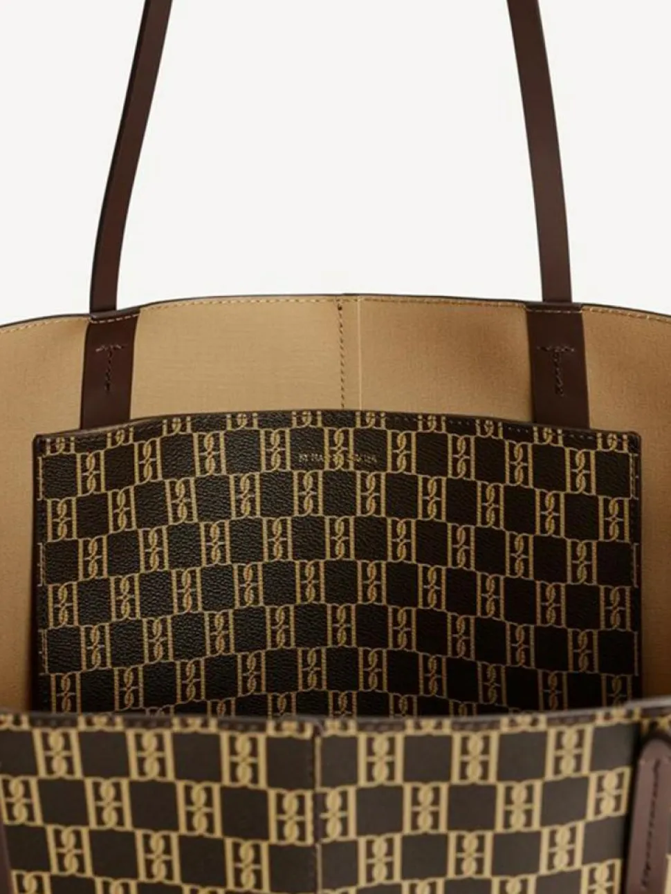 Abi Monogram Tote Bag, Shale