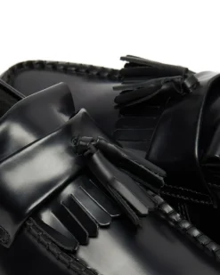 Adrian Smooth Leather Tassel Loafers, Sort, 42