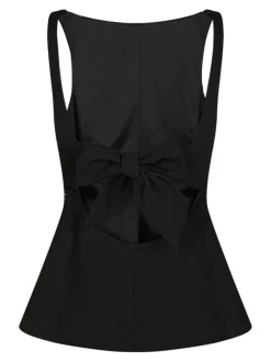 Agape Structure Tie Top, Black, 36