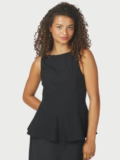Agape Structure Tie Top, Black, 36
