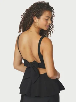 Agape Structure Tie Top, Black, 36