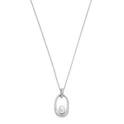 Agnethe Pearl Halskæde, Silver, 46 cm