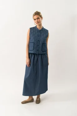 AkaneLL Maxi Nederdel, Dark Blue, S