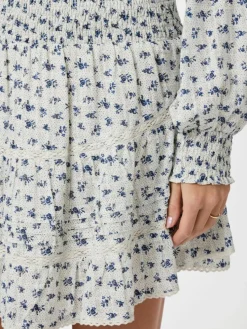 Alett Dot Flower Nederdel, Blue, 38