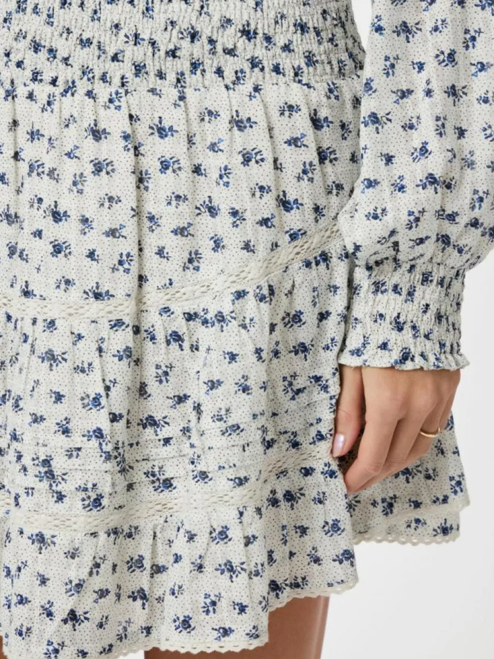 Alett Dot Flower Nederdel, Blue, 38