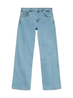 Alexis Wide Denim Jeans, Light Blue Denim, W29/L32