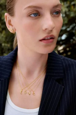 Alfabet Vedhæng, Gold Plated - E