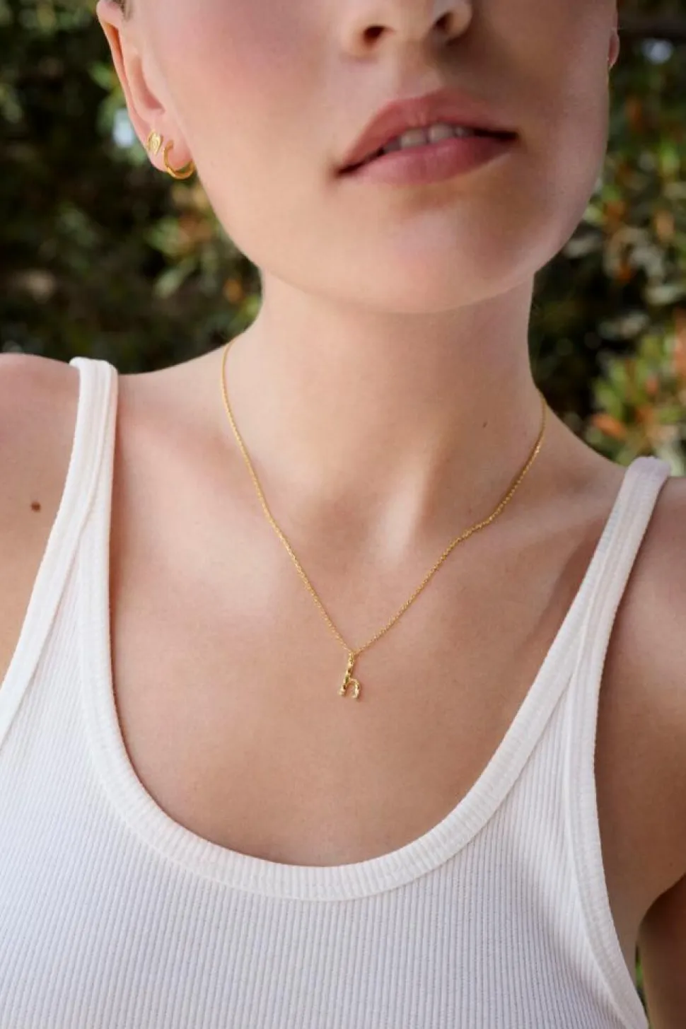 Alfabet Vedhæng, Gold Plated - H