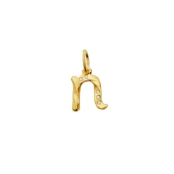 Alfabet Vedhæng, Gold Plated - N