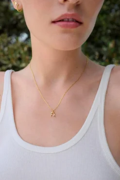 Alfabet Vedhæng, Gold Plated - N