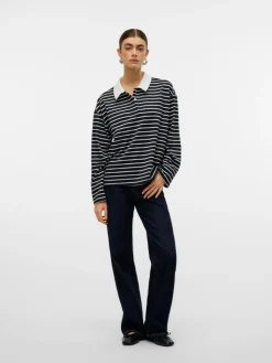 Alma Polo T-shirt, Black/White, M