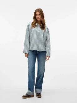 Alma Polo T-shirt, Light Grey Melange/White, M