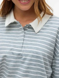 Alma Polo T-shirt, Light Grey Melange/White, M