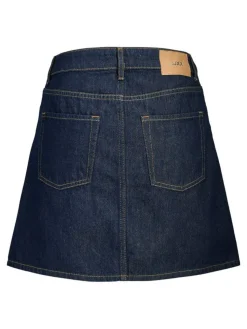 Alora Pleated Nederdel, Dark Blue Denim, M