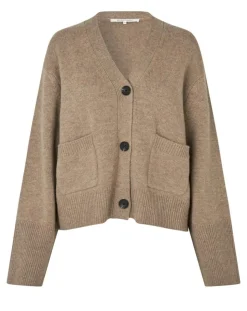 Alpha Knit Cardigan, Camel Melange, XL