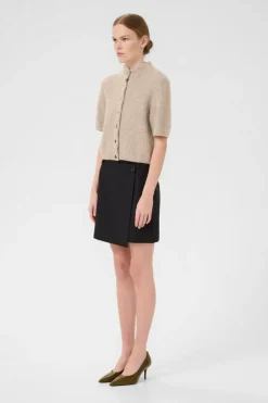 AlphaGZ Kortærmet Cardigan, Warm Sand Melange, XL