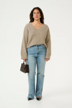 AlphaGZ Striktrøje, Warm Sand Melange, L