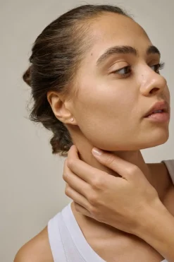 Amore Øreringe, Gold Plated/Pink