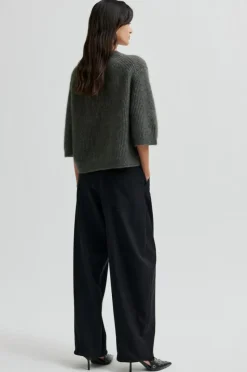 Andrea Knit Rib Cardigan, Beluga, L