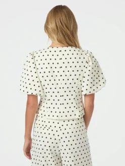 Anela Dot Bluse, White, 38