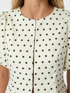 Anela Dot Bluse, White, 38