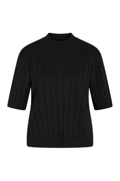 Anemone Glady Strikbluse, Black, S