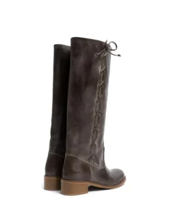 Ann Gaucho Laces Støvler, Dark Brown, 40