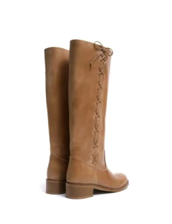 Ann Gaucho Laces Støvler, Dark Tan, 38