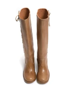 Ann Gaucho Laces Støvler, Dark Tan, 38