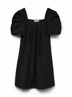 Ann Square Neck Kjole, Black, XL