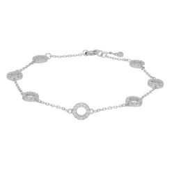 Anna 7 Cirkler Armbånd, Sølv, 17+3 cm