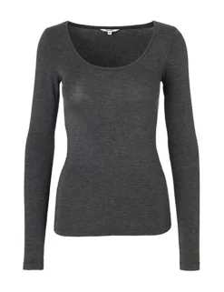 Anna GG Basic Bluse, Dark Grey Melange, M