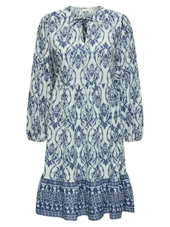 Anna Midi Kjole, Cloud Dancer/Blue, S