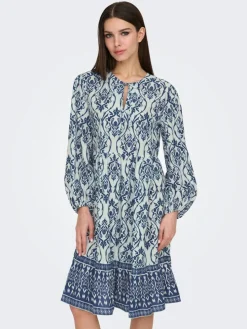 Anna Midi Kjole, Cloud Dancer/Blue, S