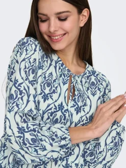 Anna Midi Kjole, Cloud Dancer/Blue, S