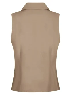 Annabella Structure Vest, Dark Taupe, 42