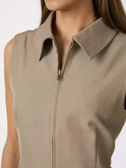 Annabella Structure Vest, Dark Taupe, 42