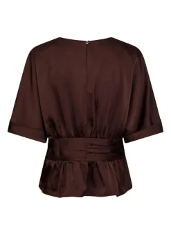 Annegret Heavy Sateen Bluse, Burgundy, 36