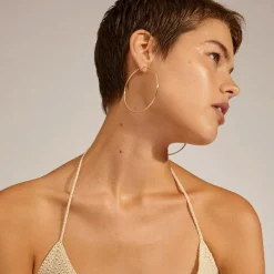 April Large Øreringe, Gold Plated