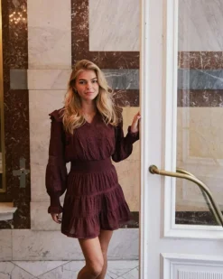 Aran S Voile Kjole, Burgundy, 36